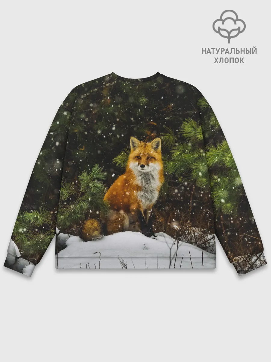 Мужской свитшот базовый / Лиса и снег