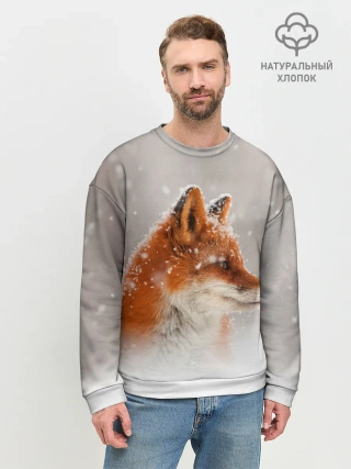 Мужской свитшот базовый / Лиса и снег