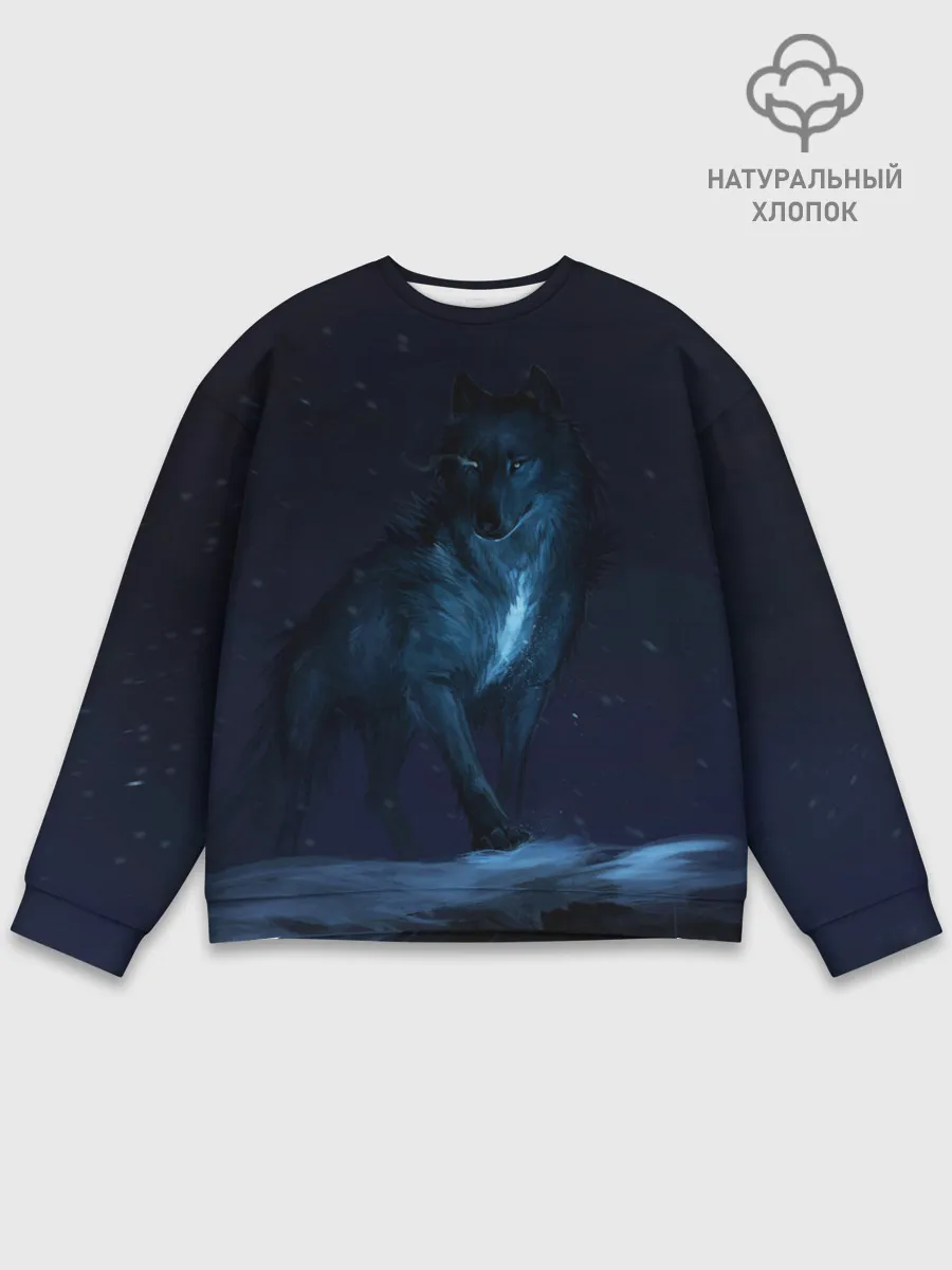 Мужской свитшот базовый / Зимний волк