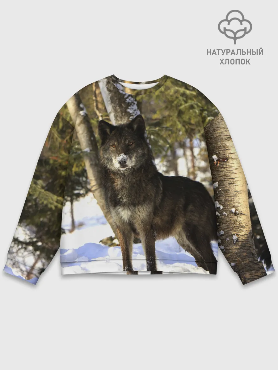 Мужской свитшот базовый / Волк и снег