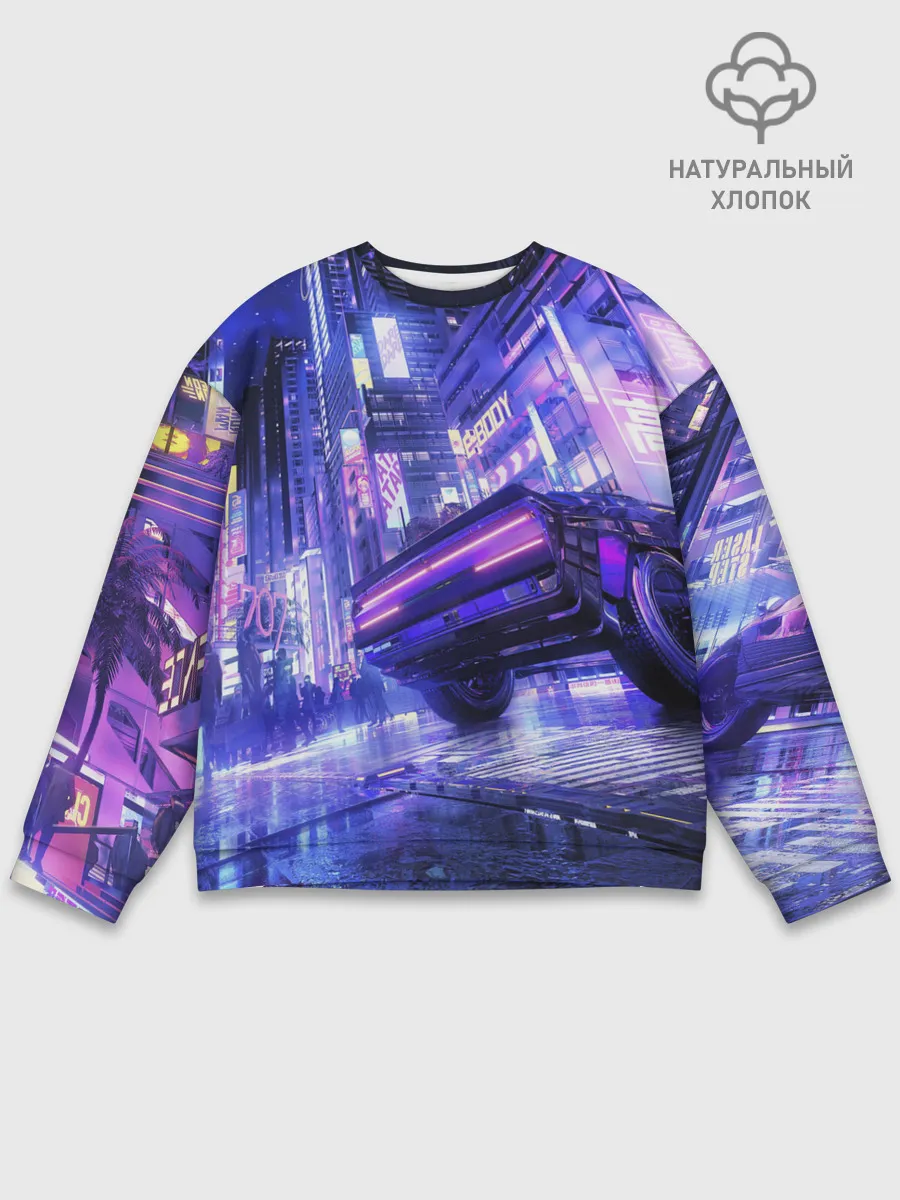 Мужской свитшот базовый / Cyberpunk city