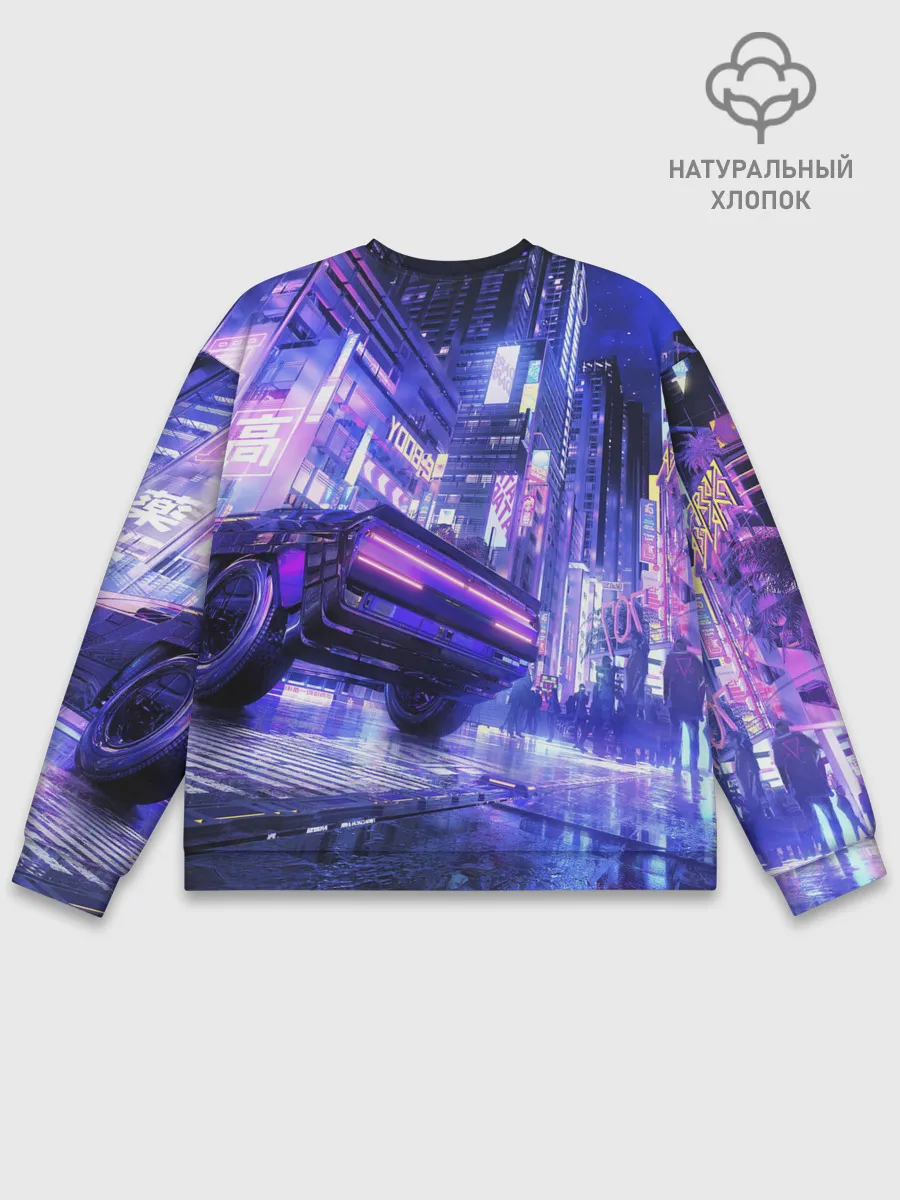 Мужской свитшот базовый / Cyberpunk city