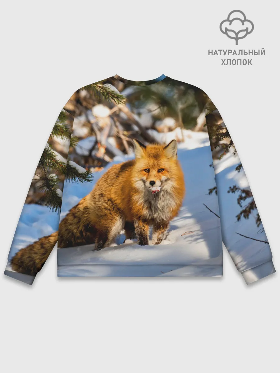 Мужской свитшот базовый / Лиса в лесу