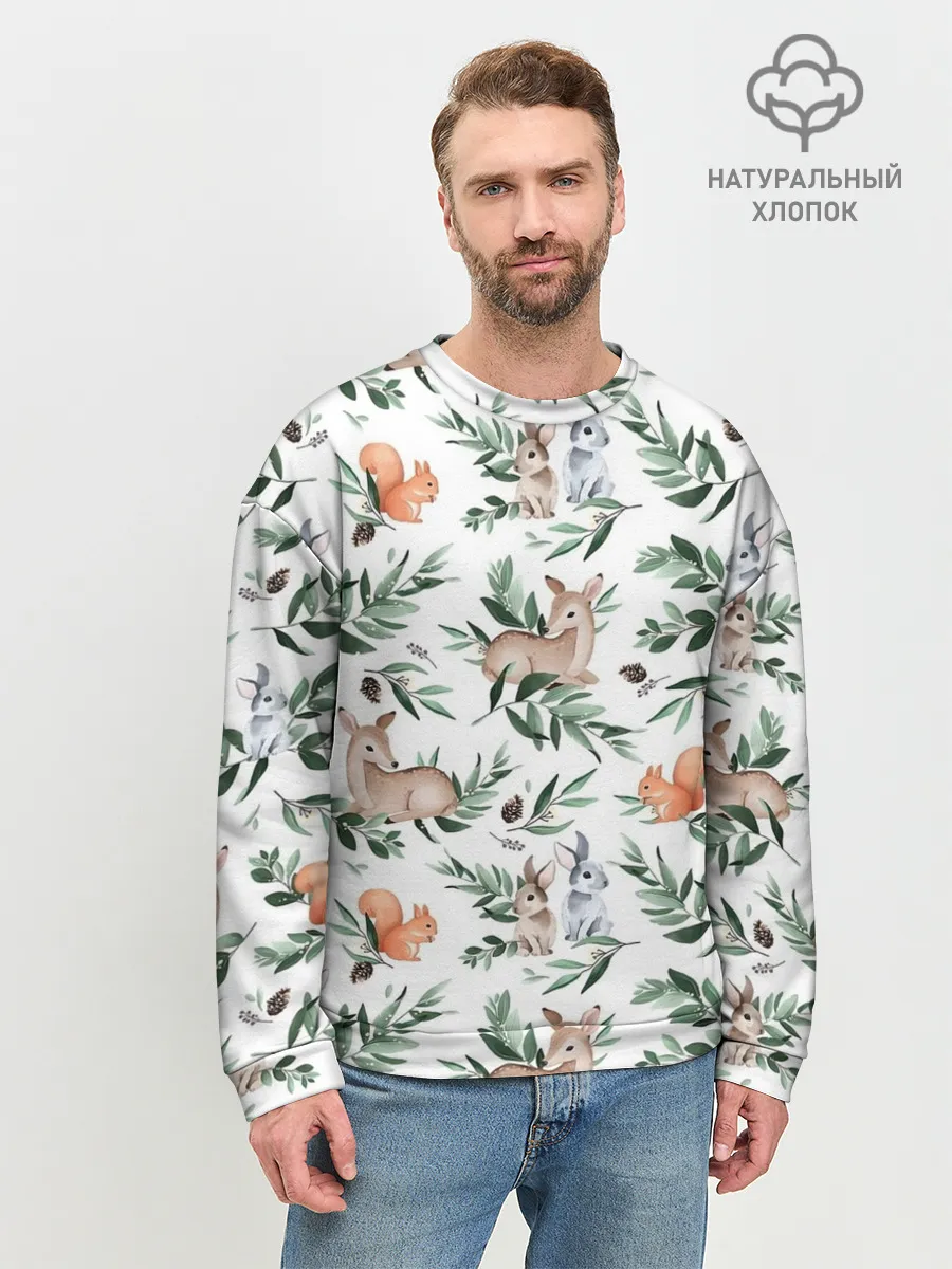 Мужской свитшот базовый / Лесные животные