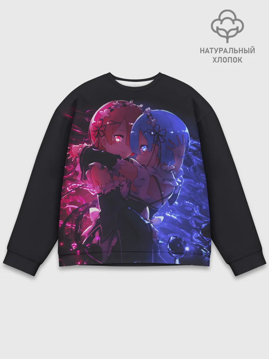 Мужской свитшот базовый / Re:Zero Rem and Ram