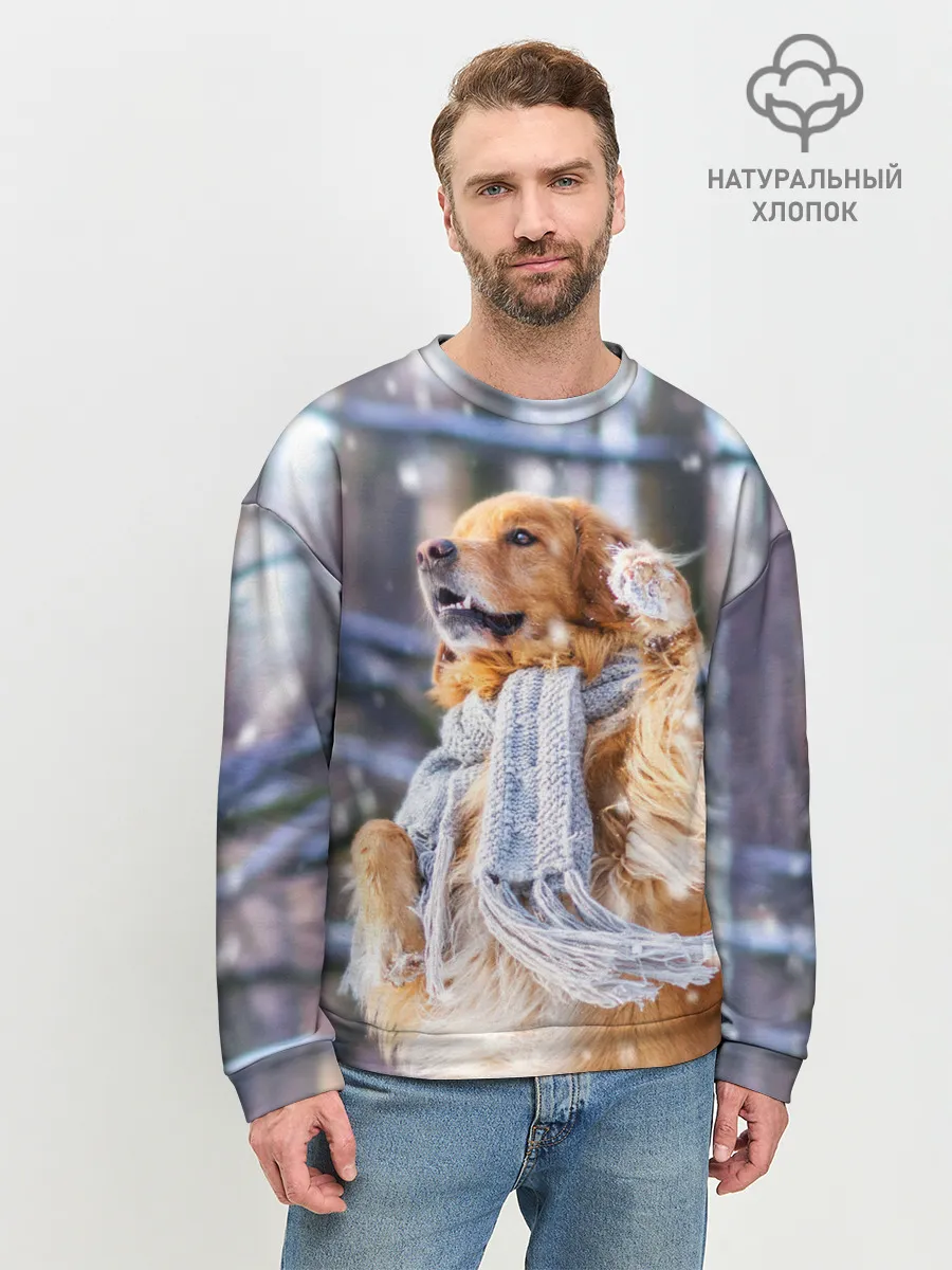 Мужской свитшот базовый / Золотистый Ретривер