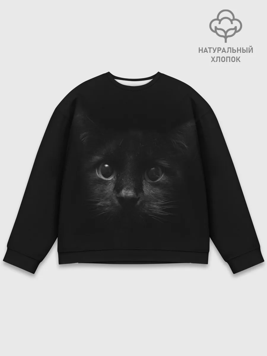 Мужской свитшот базовый / черный кот