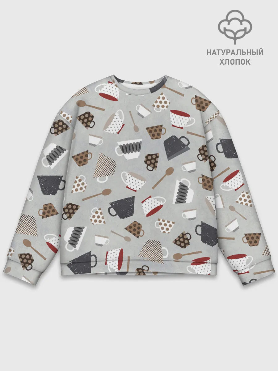 Мужской свитшот базовый / Утро начинается с кружки