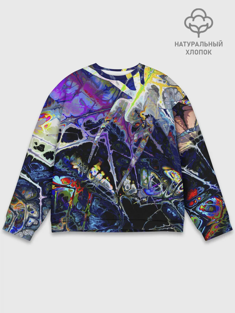 Мужской свитшот базовый / Gasoline stains abstraction