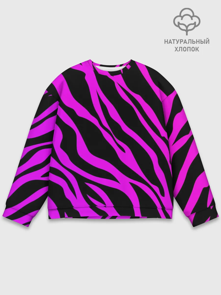 Мужской свитшот базовый / Неоновая зебра