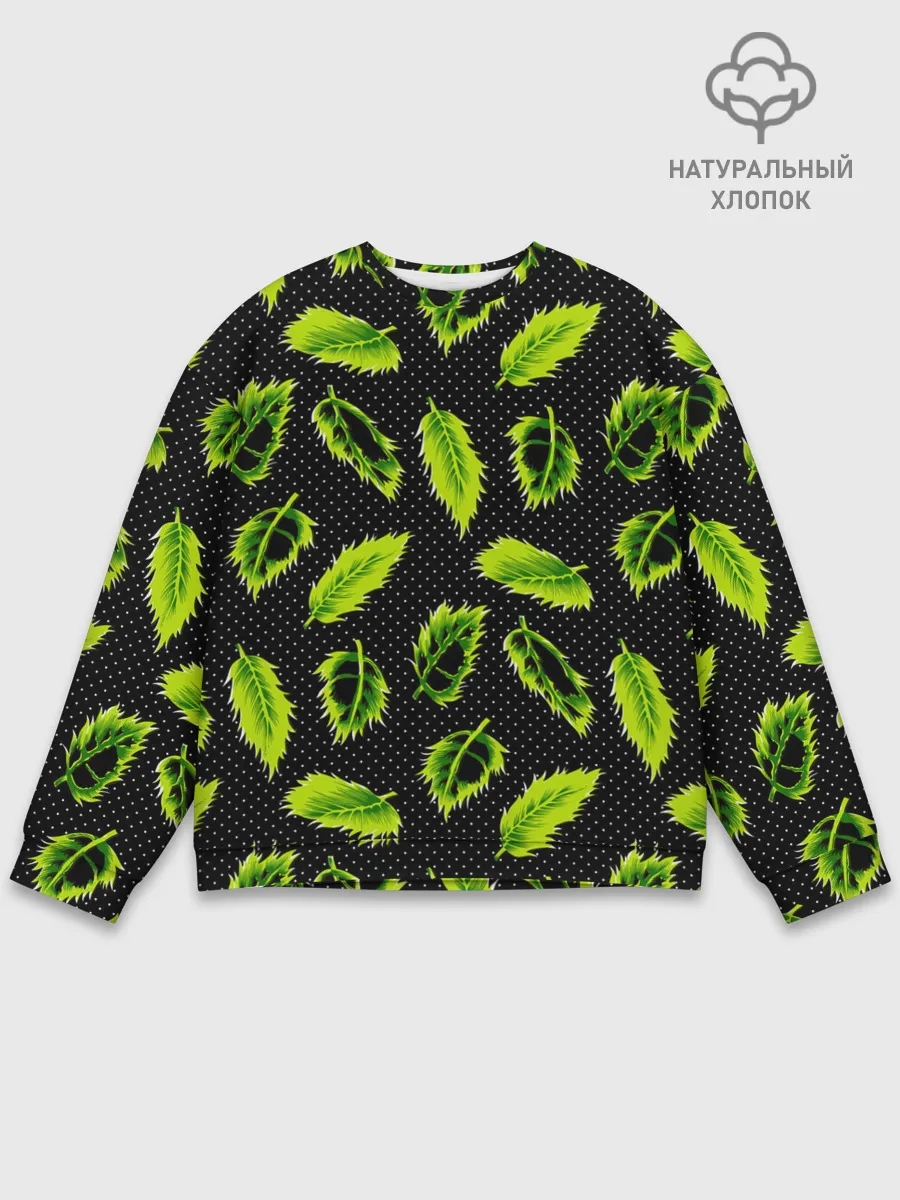 Мужской свитшот базовый / Зеленые листья