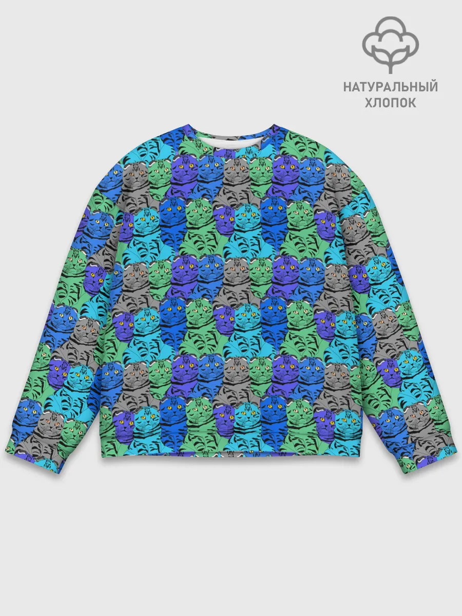 Мужской свитшот базовый / Толстый кот