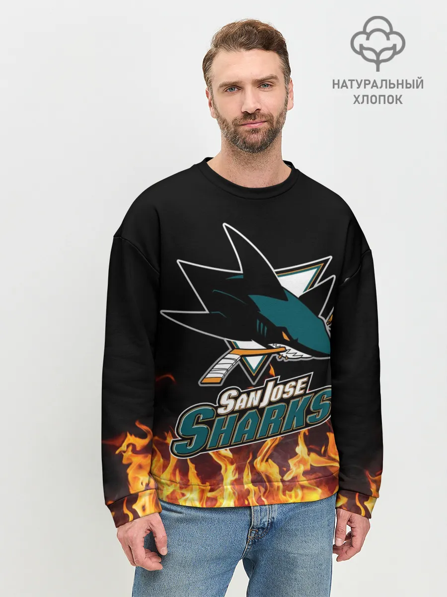 Мужской свитшот базовый / Сан-Хосе Шаркс