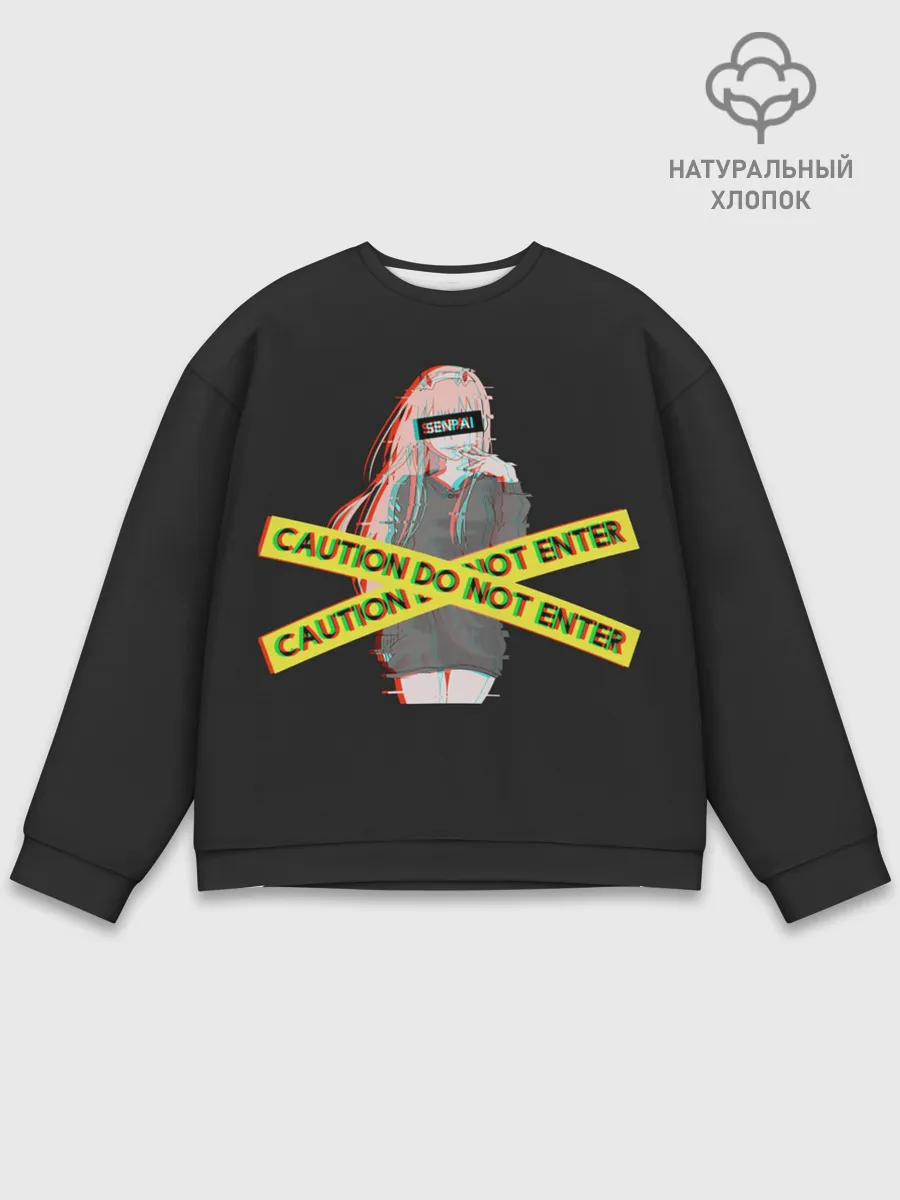 Мужской свитшот базовый / Запрещенная Zero Two