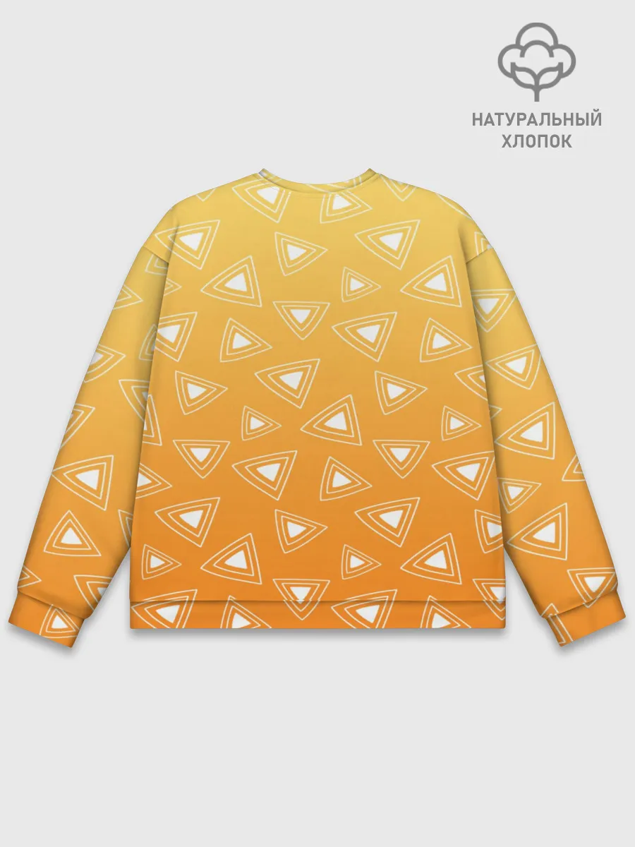 Мужской свитшот базовый / Kimetsu no yaiba оранжевый паттерн