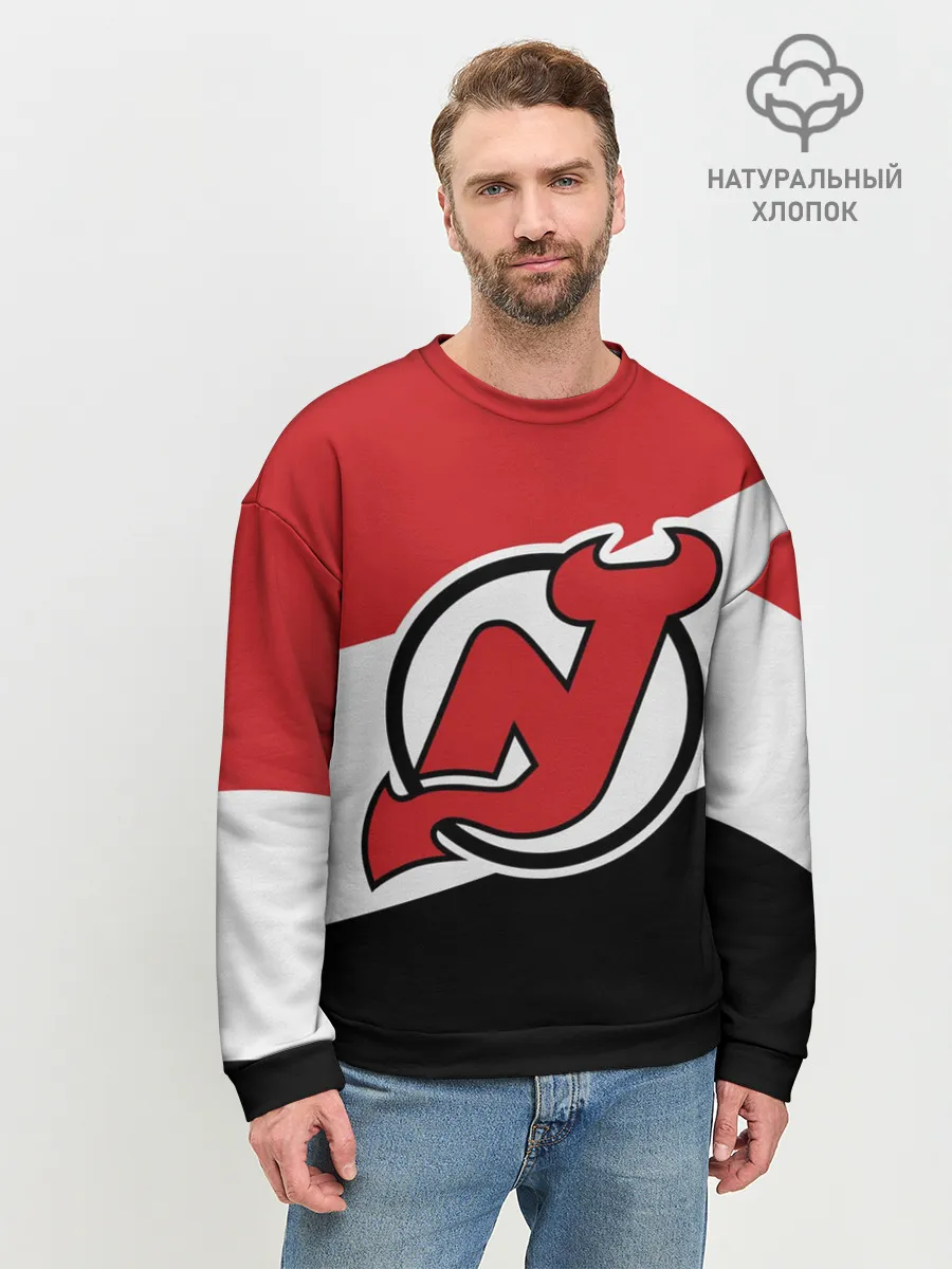 Мужской свитшот базовый / Нью-Джерси Девилз
