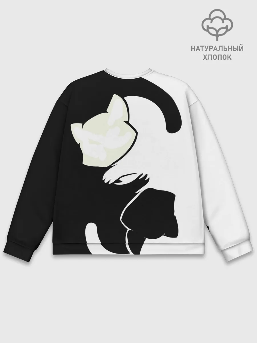 Мужской свитшот базовый / Инь и Янь котики