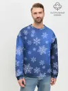 Мужской свитшот базовый / Снежинки.