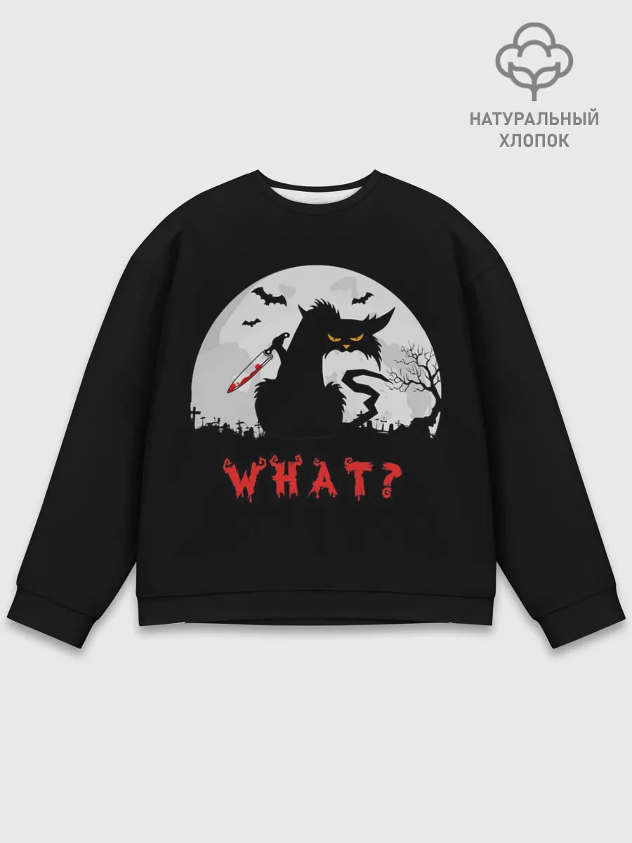Мужской свитшот базовый / What Cat