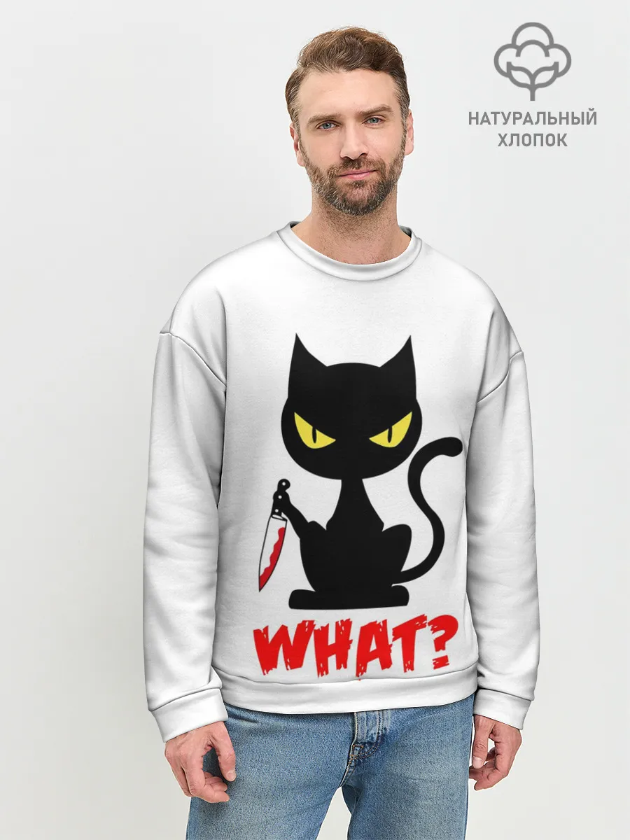 Мужской свитшот базовый / What Cat