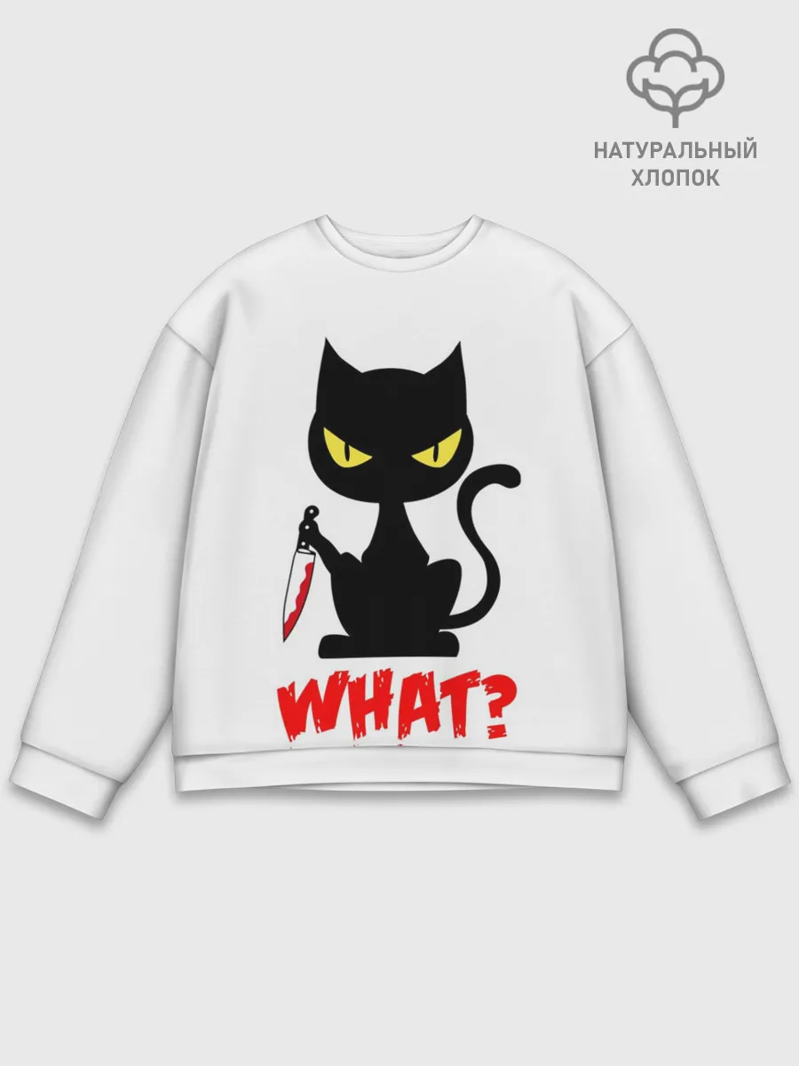 Мужской свитшот базовый / What Cat