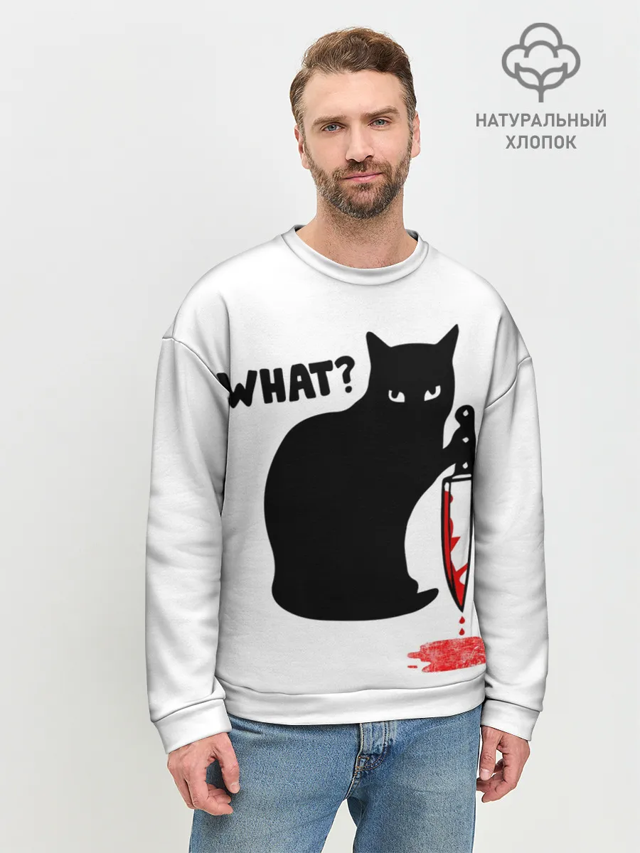 Мужской свитшот базовый / What Cat