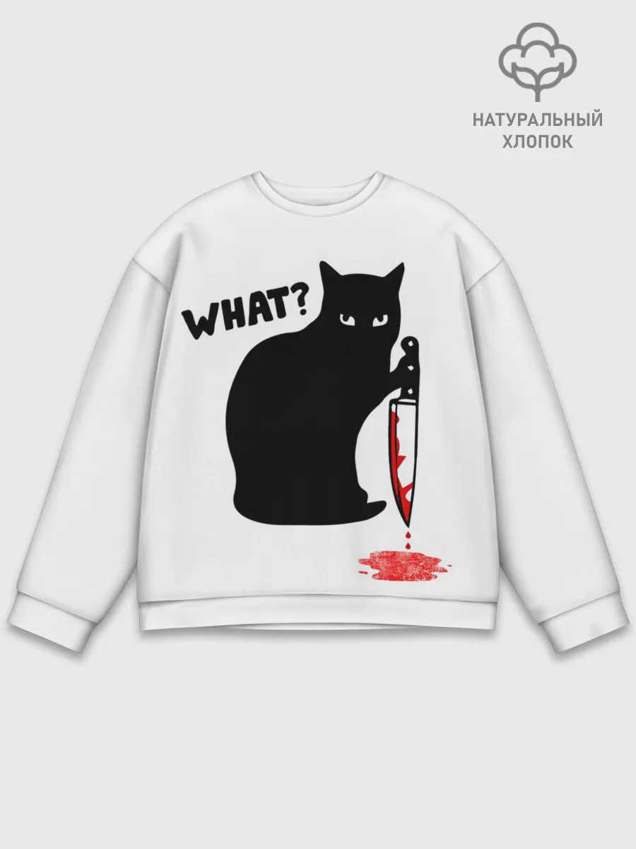 Мужской свитшот базовый / What Cat