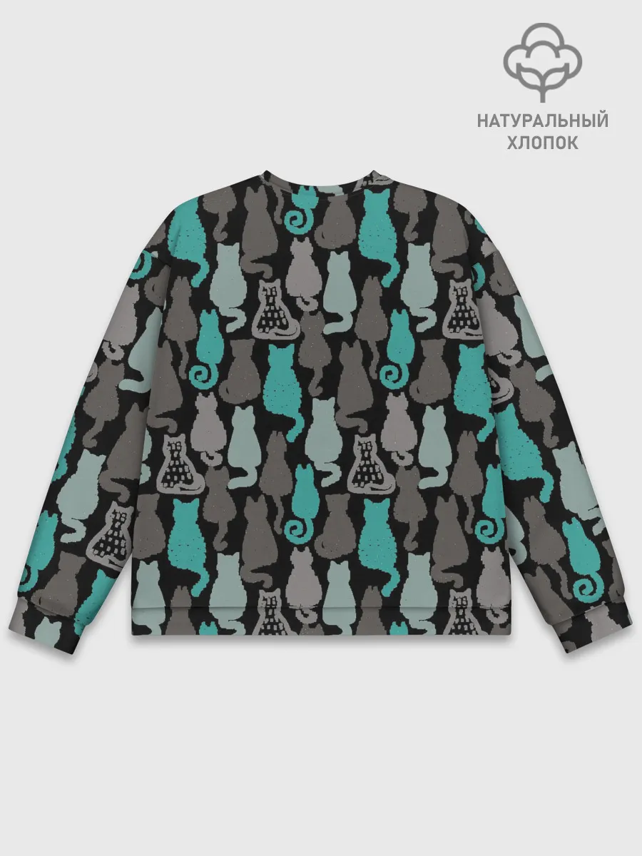 Мужской свитшот базовый / Коты паттерн