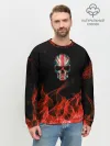 Мужской свитшот базовый / Череп и огонь
