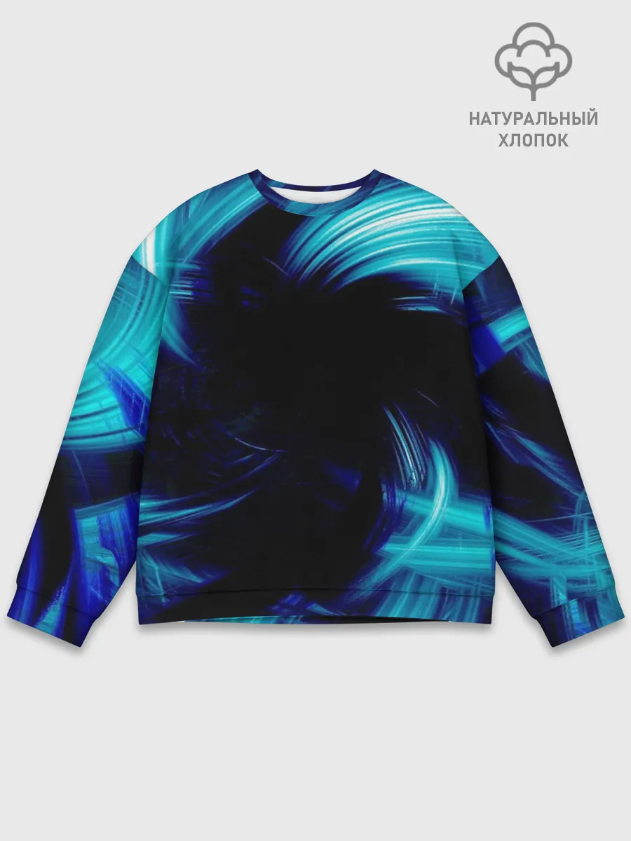 Мужской свитшот базовый / Неоновый вихрь