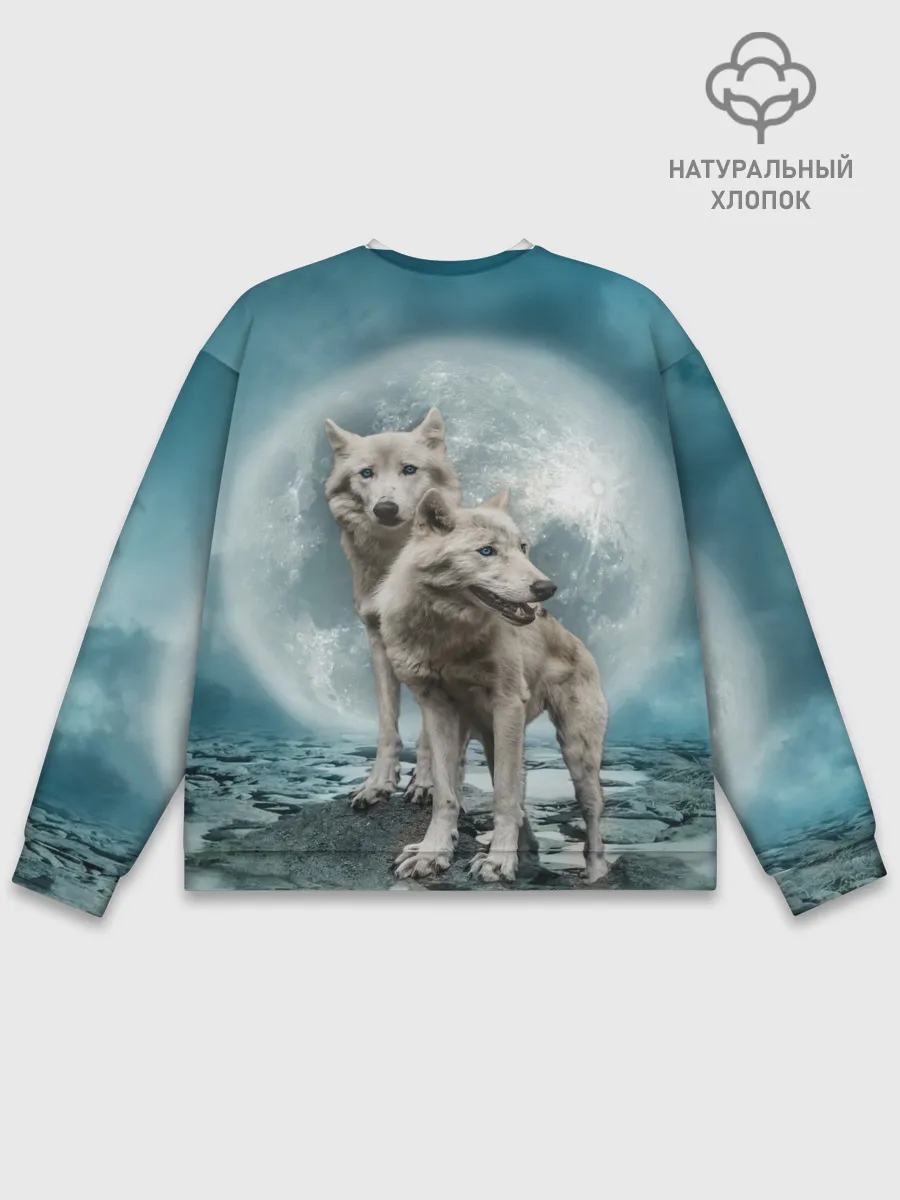 Мужской свитшот базовый / Волки альбиносы