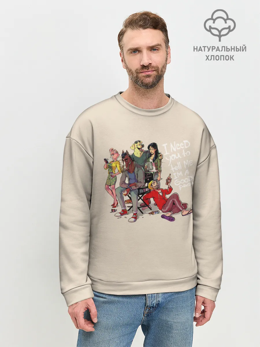 Мужской свитшот базовый / Конь БоДжек