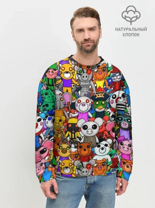 Мужской свитшот базовый / ROBLOX PIGGY