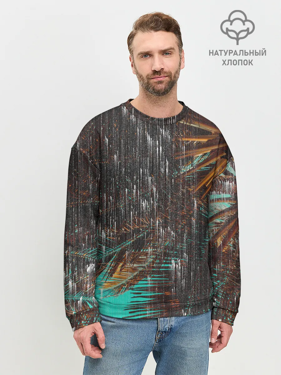 Мужской свитшот базовый / Palm glitch art