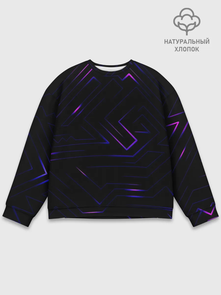 Мужской свитшот базовый / Неоновая абстракция