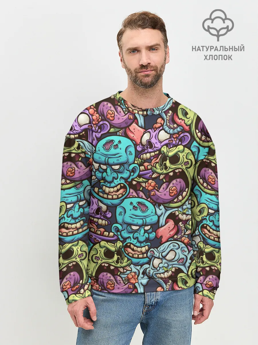 Мужской свитшот базовый / Зомби Паттерн