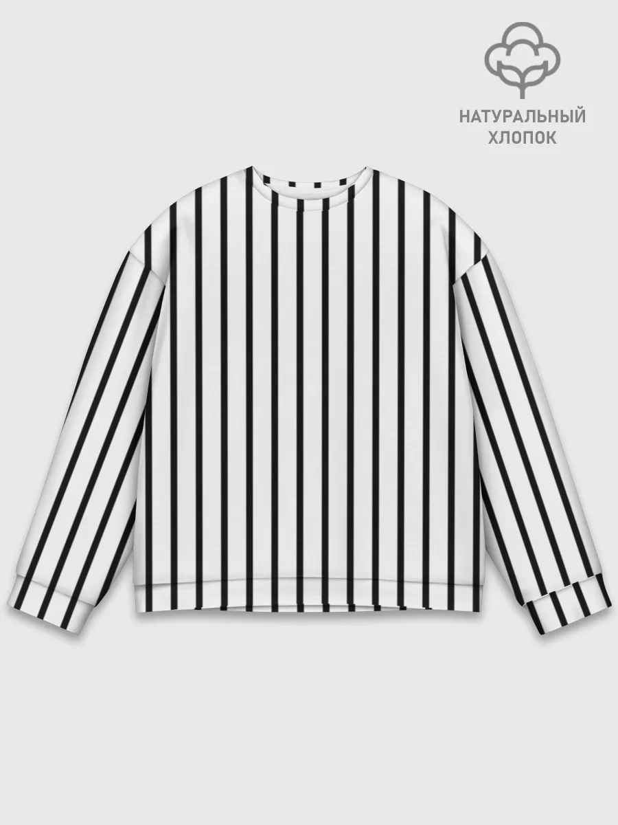 Мужской свитшот базовый / Чёрные и белые полосы