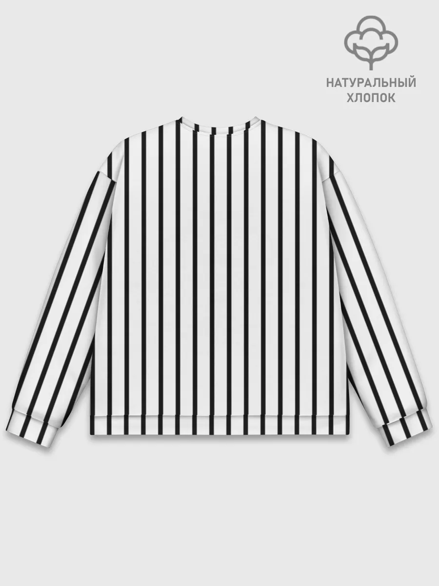 Мужской свитшот базовый / Чёрные и белые полосы