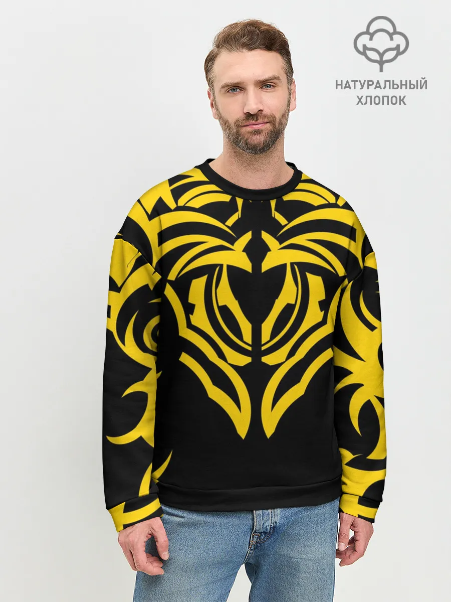 Мужской свитшот базовый / Узор жёлтый