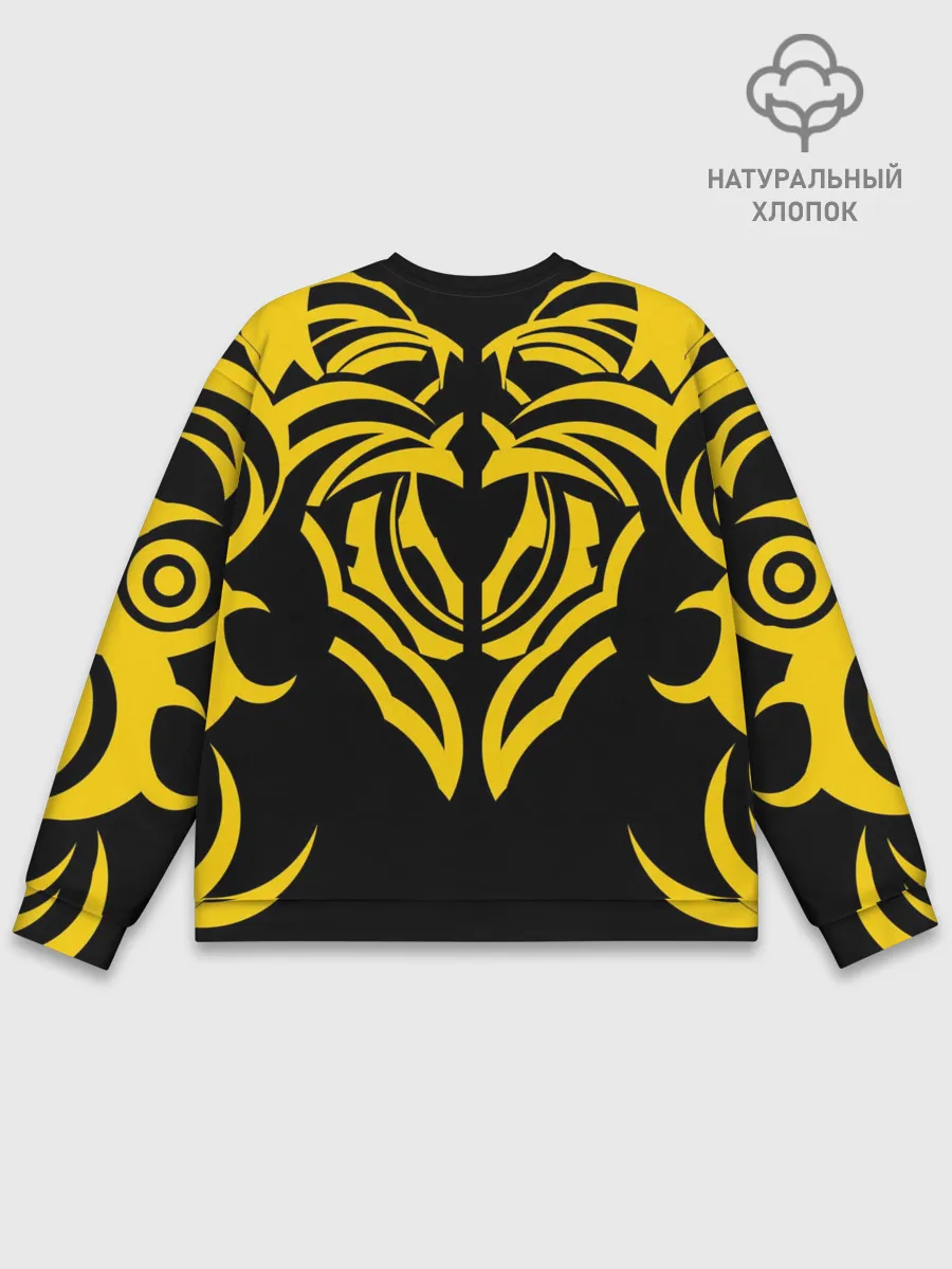 Мужской свитшот базовый / Узор жёлтый