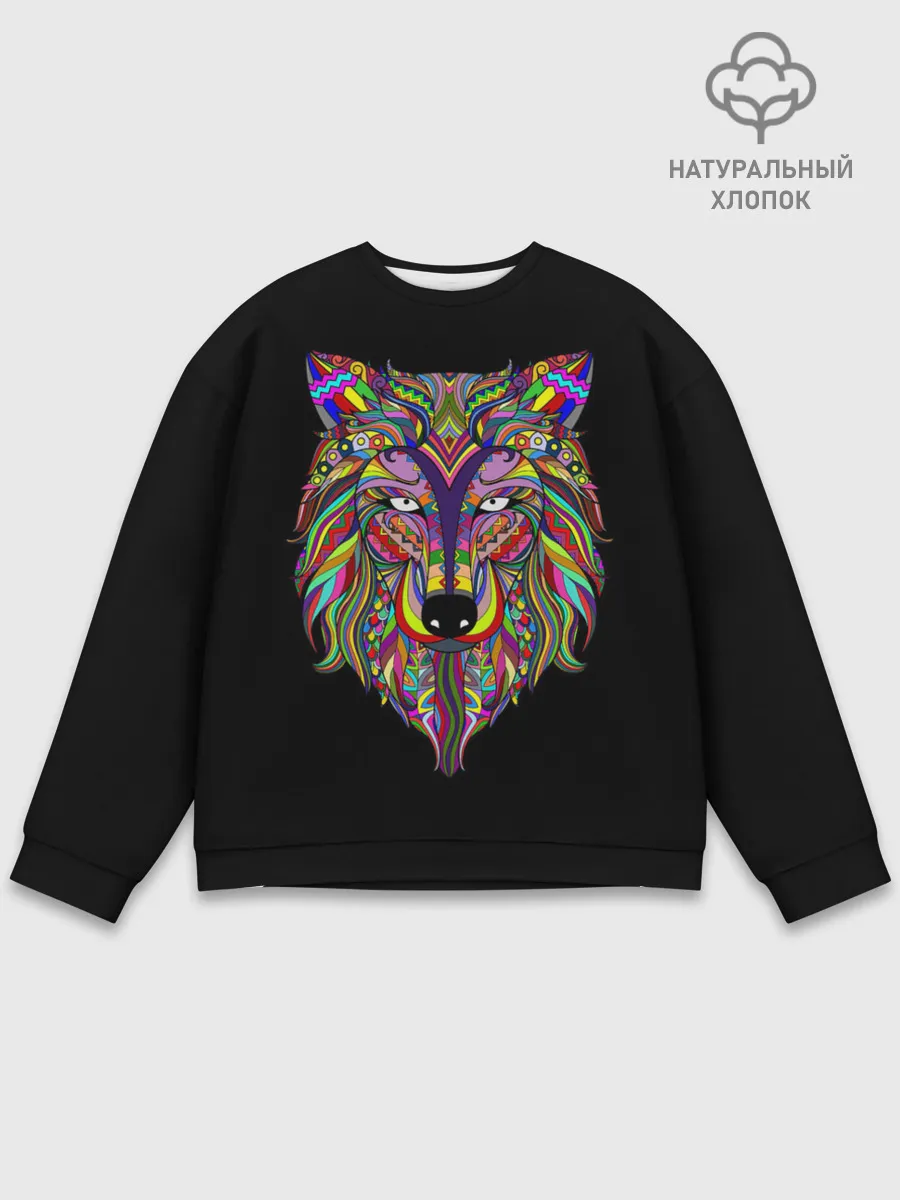 Мужской свитшот базовый / Разноцветный Волк