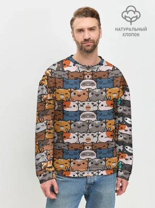 Мужской свитшот базовый / Котейки
