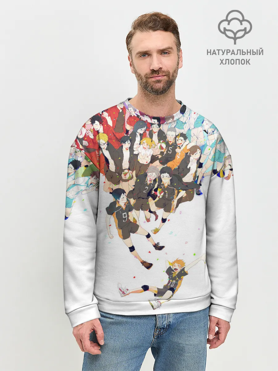 Мужской свитшот базовый / Все герои Haikyuu