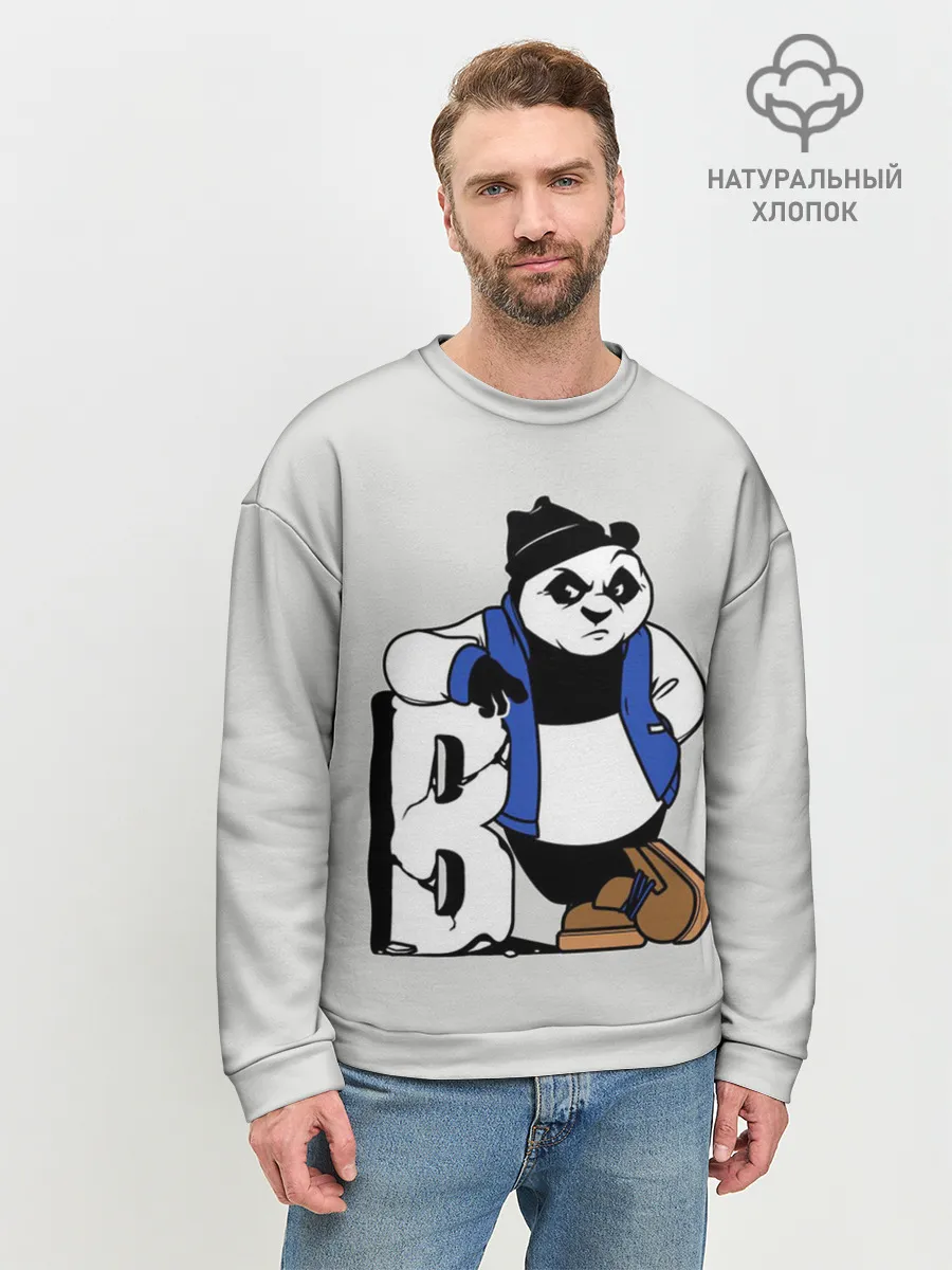 Мужской свитшот базовый / Серьёзная Панда