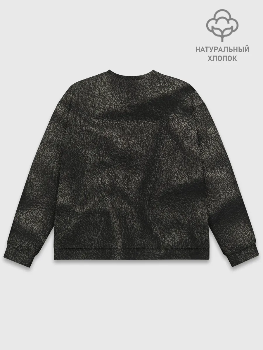 Мужской свитшот базовый / Черная кожа
