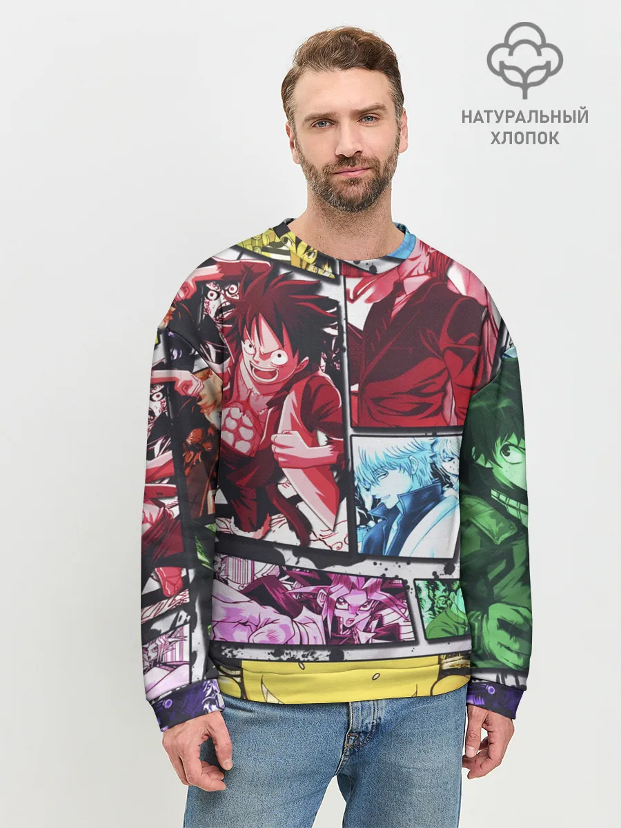 Мужской свитшот базовый / EPIC MAIN ANIME CHARACTERS 3D!