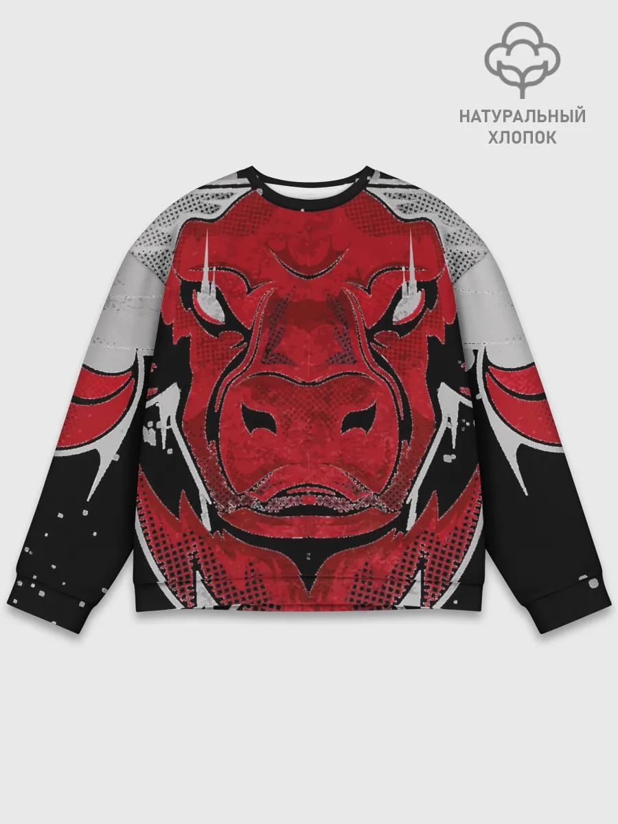 Мужской свитшот базовый / Красный бык