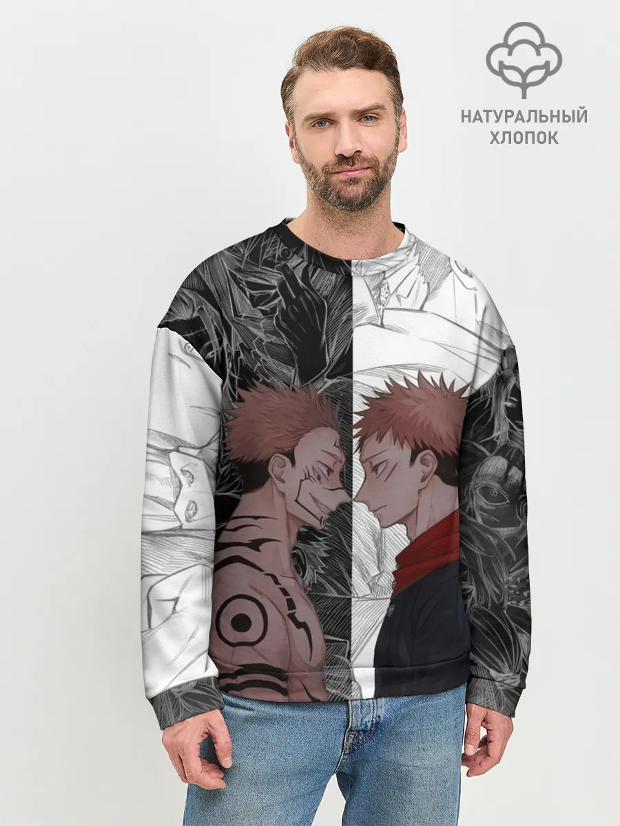 Мужской свитшот базовый / Jujutsu Kaisen Сукуна х Юдзи