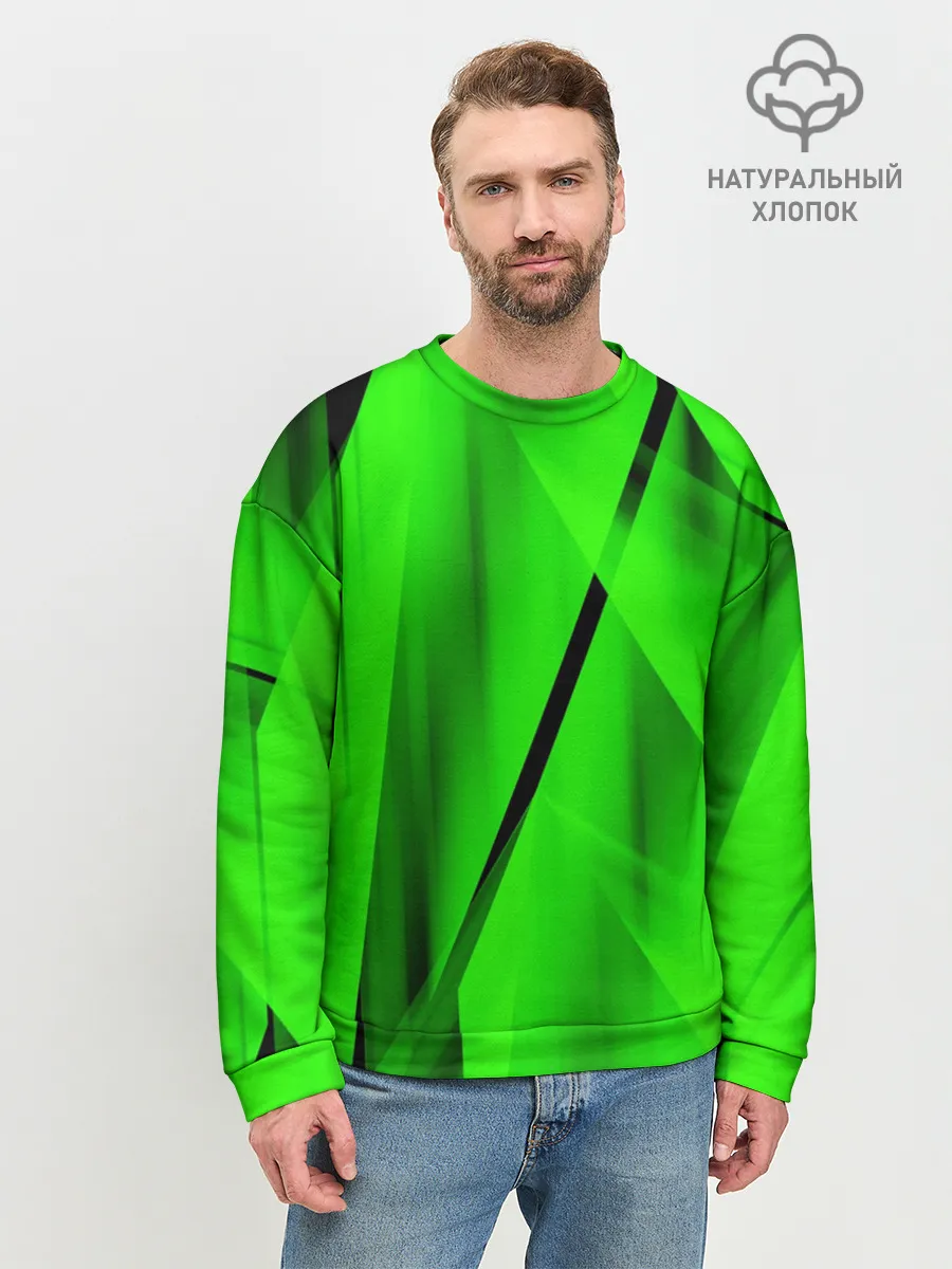 Мужской свитшот базовый / Зеленый неон