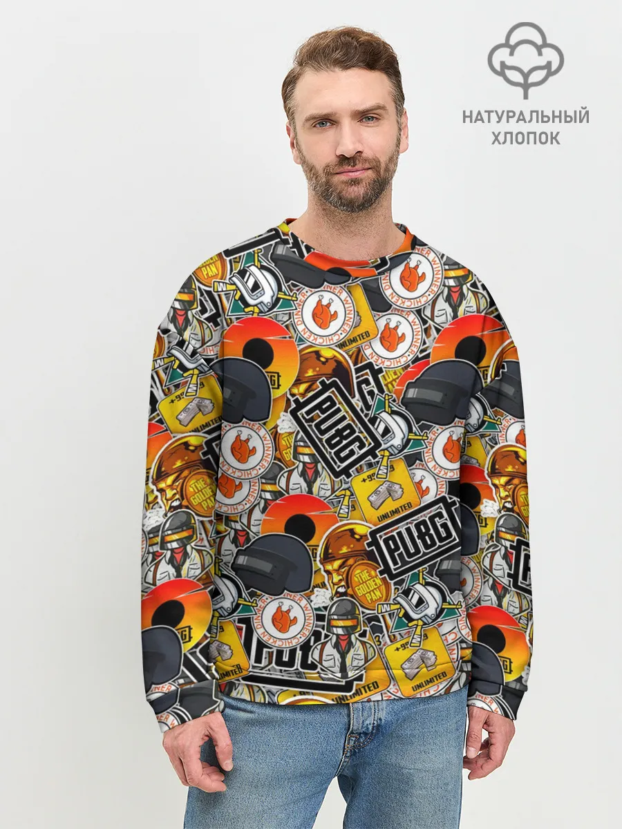Мужской свитшот базовый / PUBG STICKER